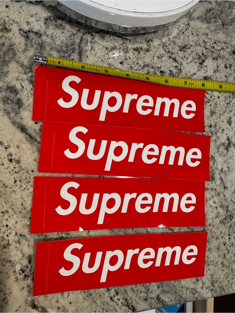 Supreme White on Red Logo Sticker Pack